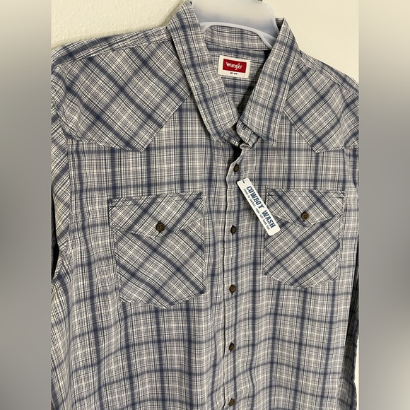 Wrangler Mens Cowboy Wash Plaid Shirt Casual Button Down XL NWT - Picture 2 of 4